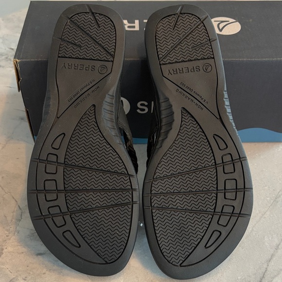 🆕Sperry Parrotfish Braid Black Flip-Flops - Picture 2 of 7